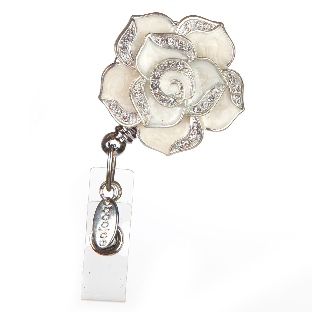 Rose Flower Badge Reel boojeebeads.